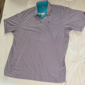 Callaway Men's Blue and Red checkered Polo Size 3XLT